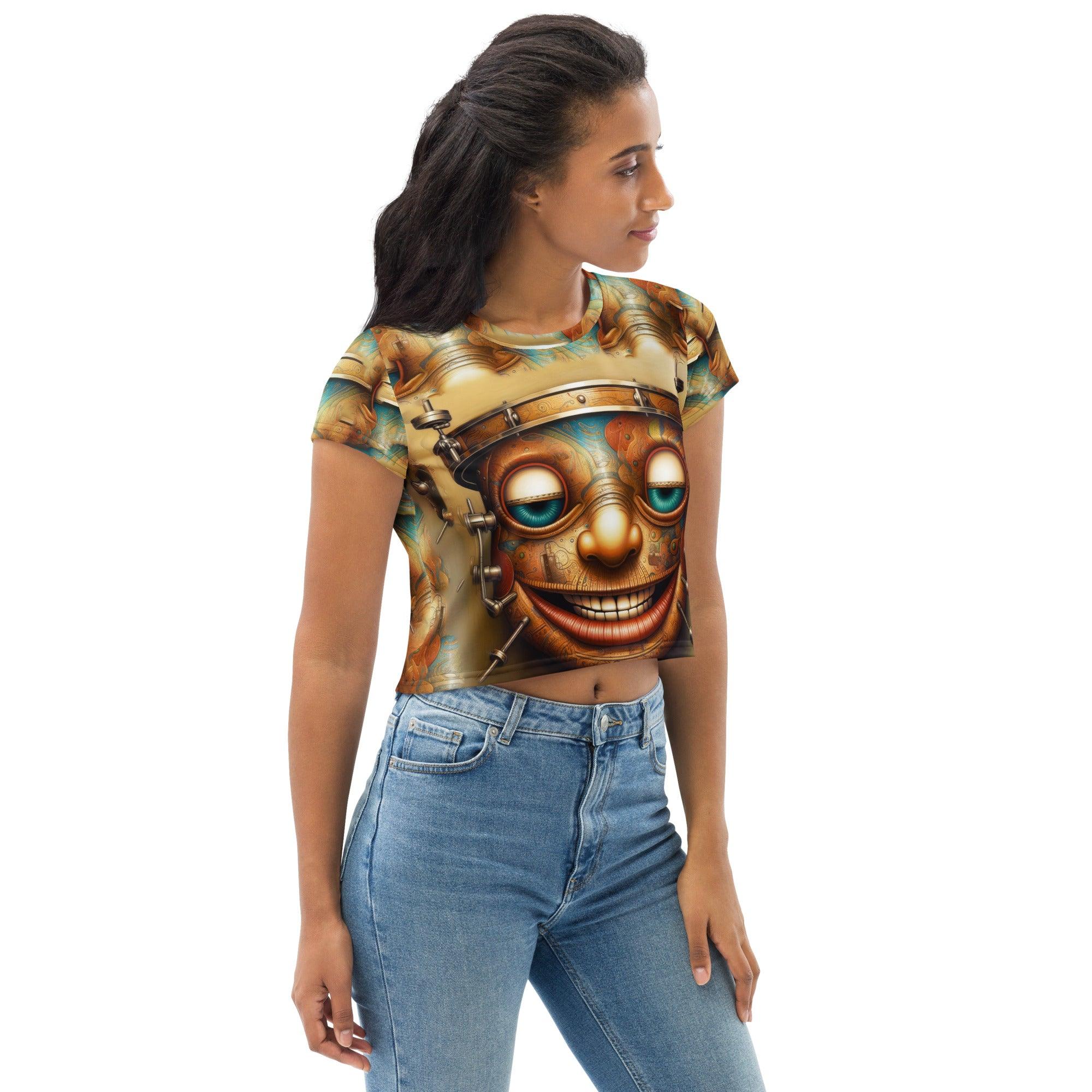 Cosmic Carousel All-Over Print Crop Tee - Beyond T-shirts