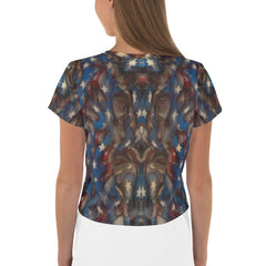 Cosmic Collision All-Over Print Crop Tee - Beyond T-shirts