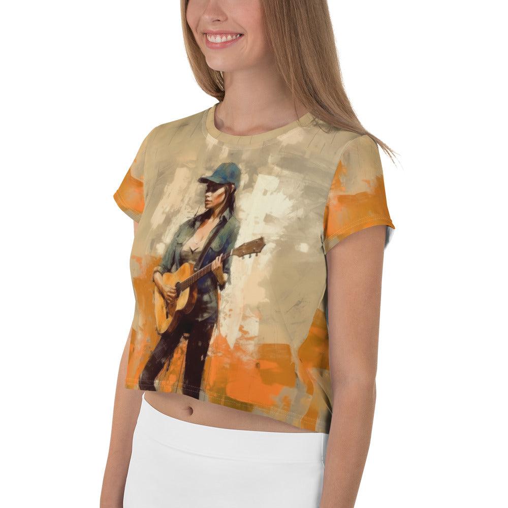 Country Portraits All-Over Print Crop Tee - Beyond T-shirts