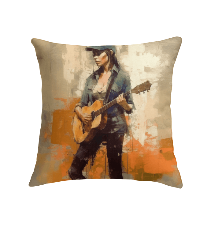 Elegant indoor pillow with country portraits design, enhancing home ambiance.