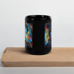 Creative Canvas black glossy mug, perfect for any drink.