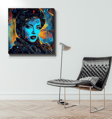 Creative Canvas piece as a centerpiece in a dining room.