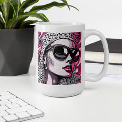 Creative Chronicles White Glossy Mug - Close-up Detail