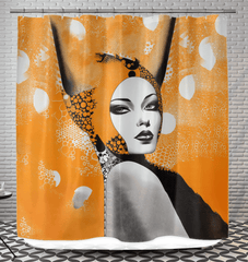 Creative Curiosities shower curtain featuring unique, eclectic designs for modern bathrooms.