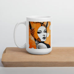 White Glossy Mug with Creative Design