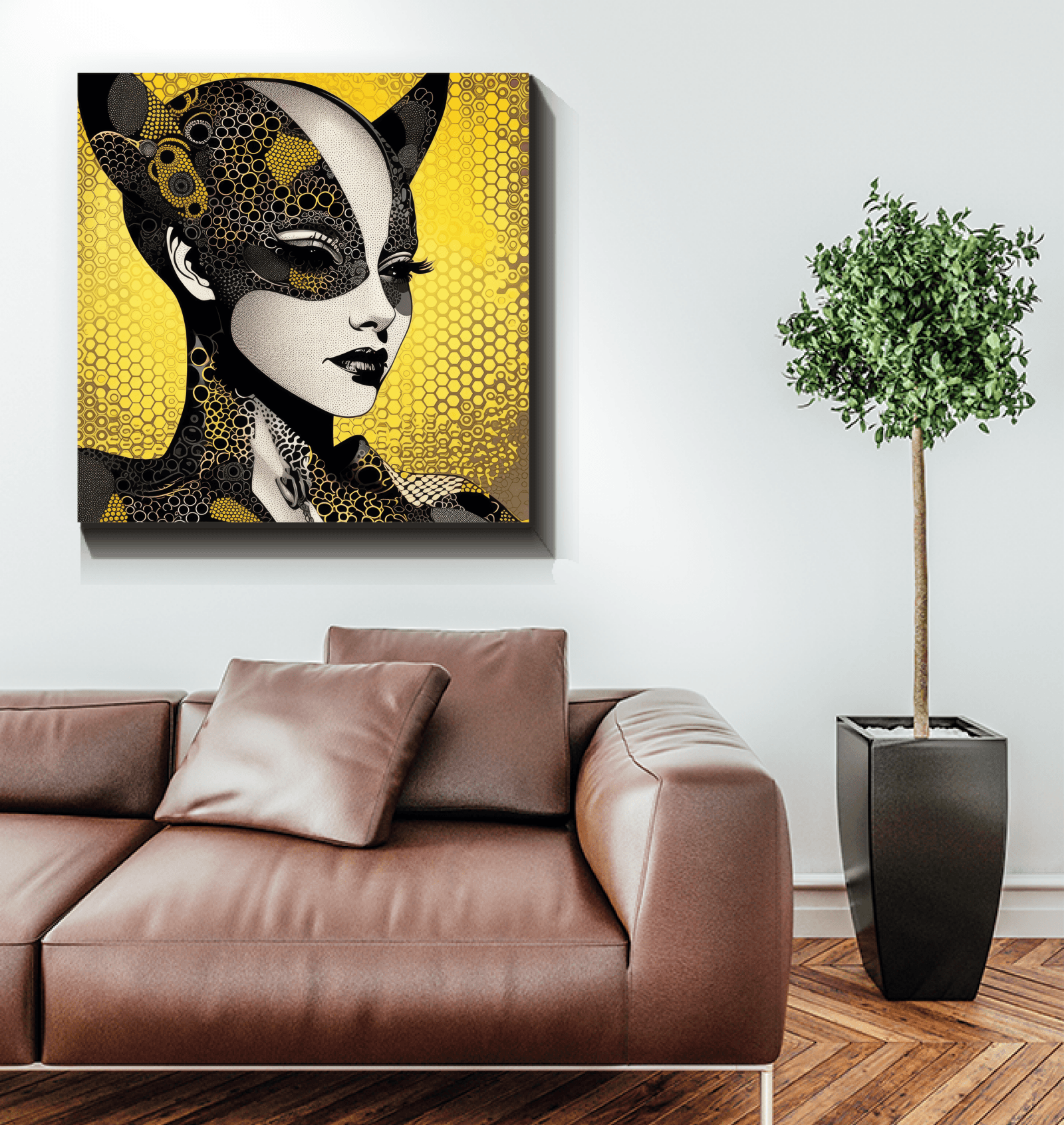 Creative Current art piece enhancing home office decor.