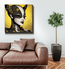 Creative Current art piece enhancing home office decor.