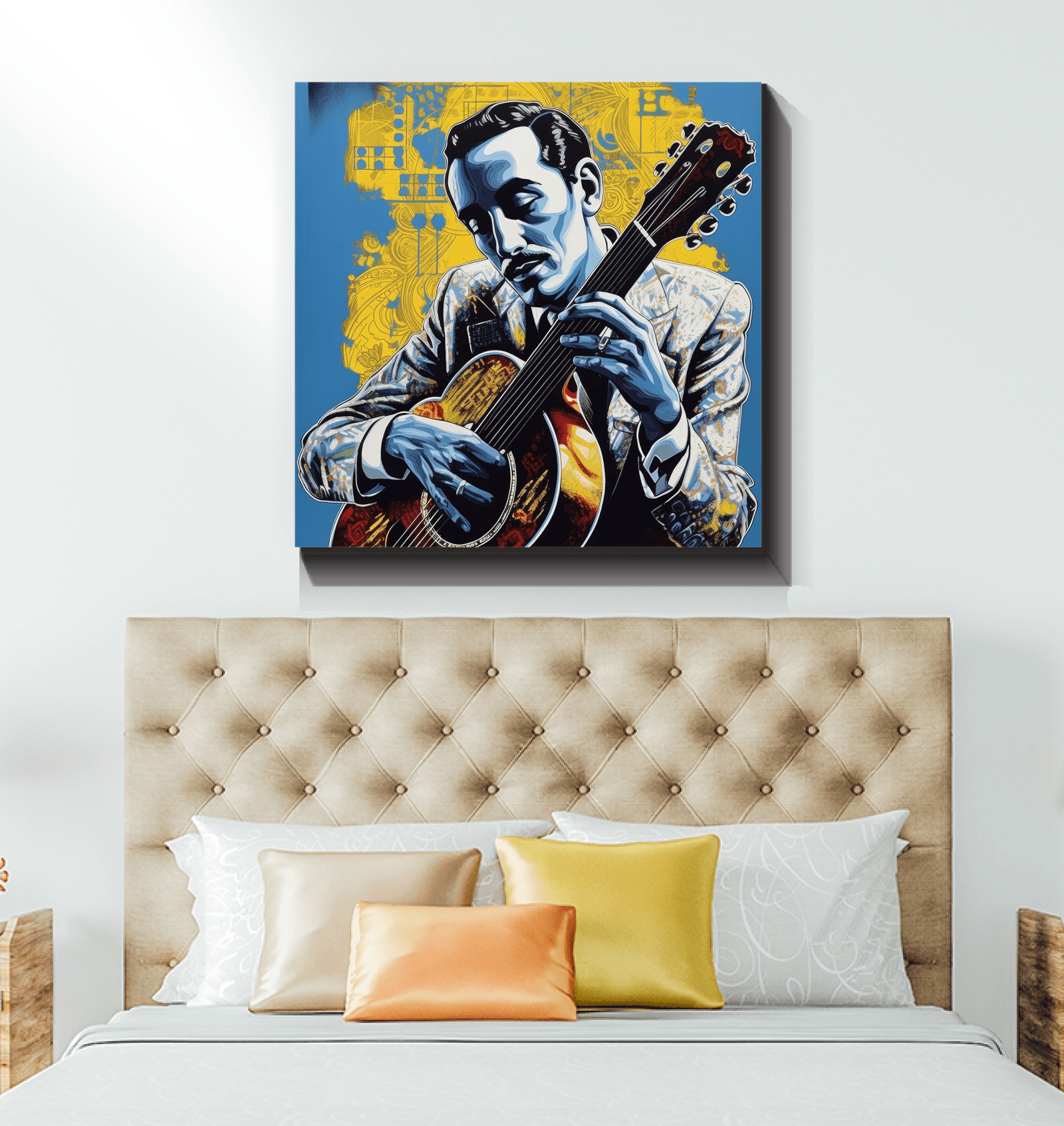 Guitar-centric artwork for pop music aficionados.