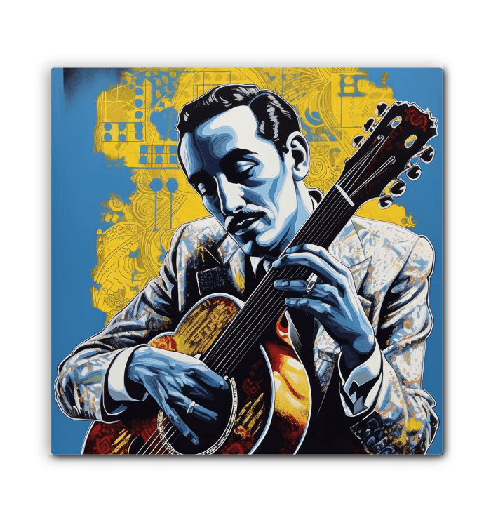 Decorative guitar canvas for pop music fans.