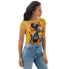 Expressive All-Over Print Crop Tee Side View