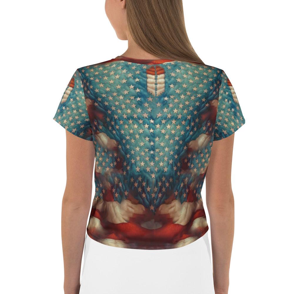 Crimson Canvas All-Over Print Crop Tee - Beyond T-shirts