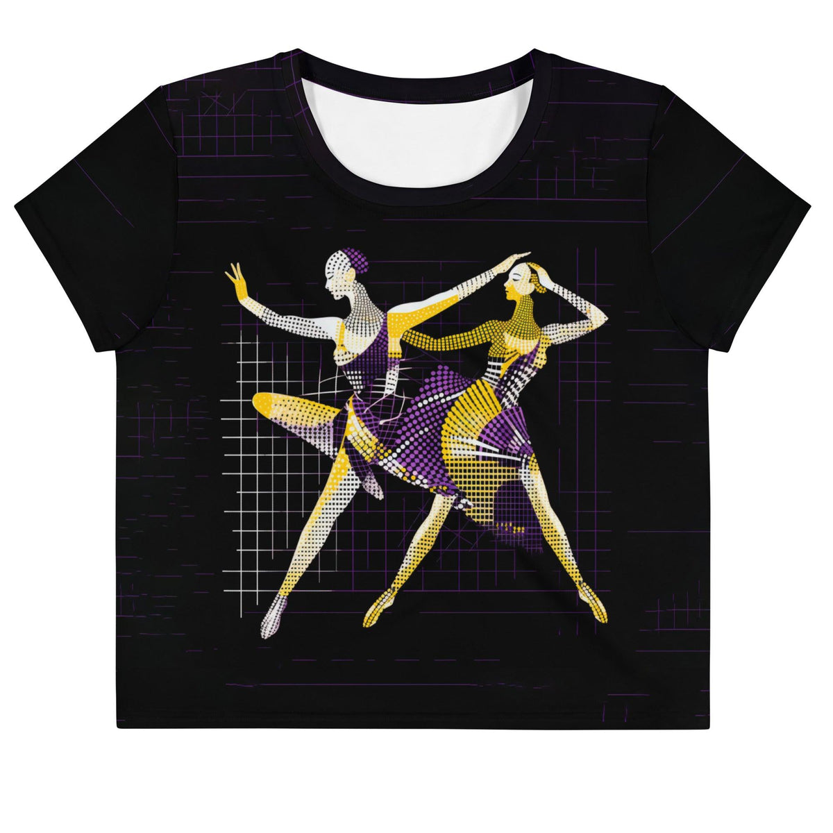 Dazzling Feminine Dance Form All-Over Print Crop Tee - Beyond T-shirts