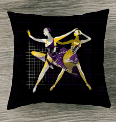 Artistic feminine dance form design on indoor pillow