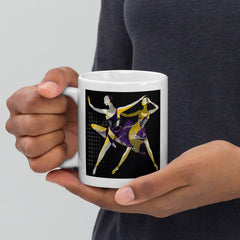 Stylish mug featuring an artistic representation of a feminine dance.