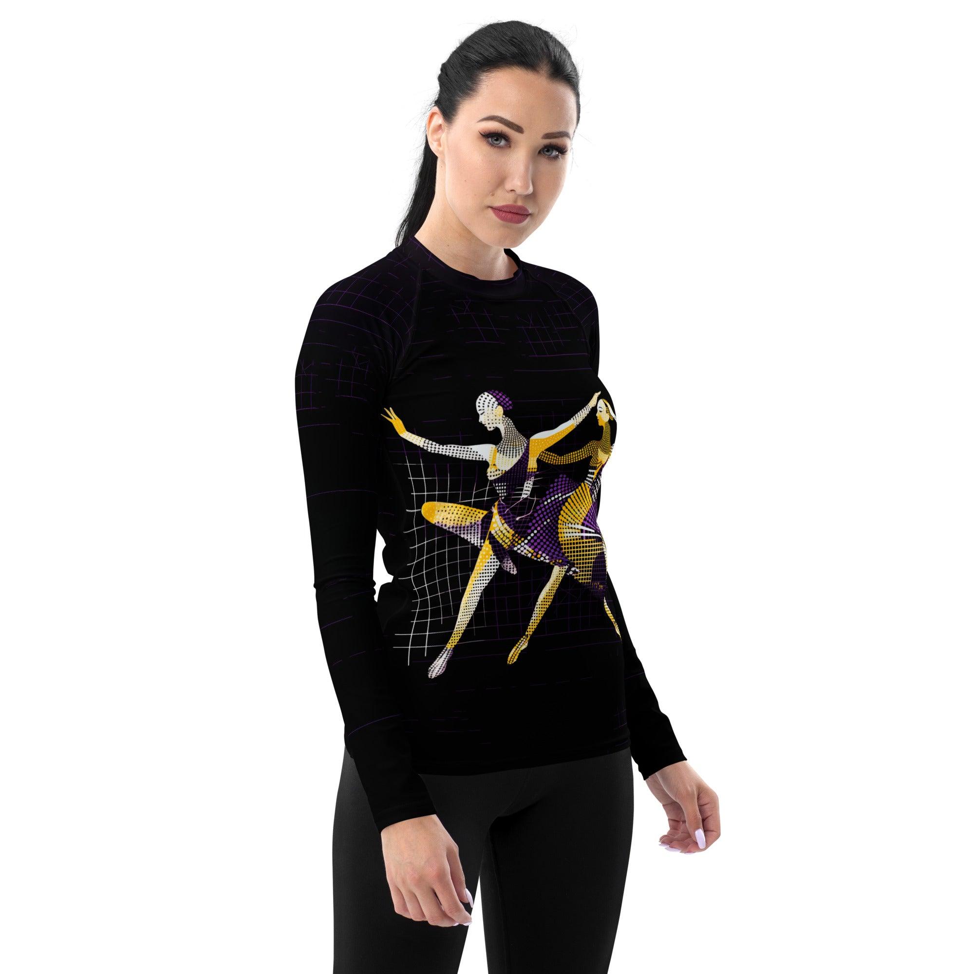 Dazzling Feminine Dance Form Women's Rash Guard - Beyond T-shirts