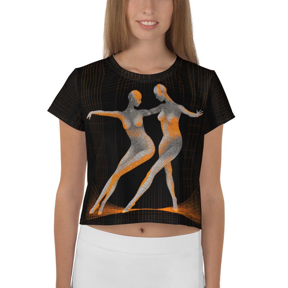 Dazzling Women's Dance Attire All-Over Print Crop Tee - Beyond T-shirts