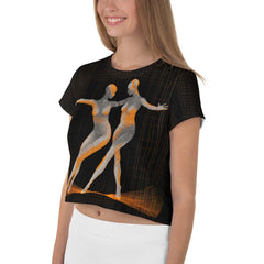 Dazzling Women's Dance Attire All-Over Print Crop Tee - Beyond T-shirts