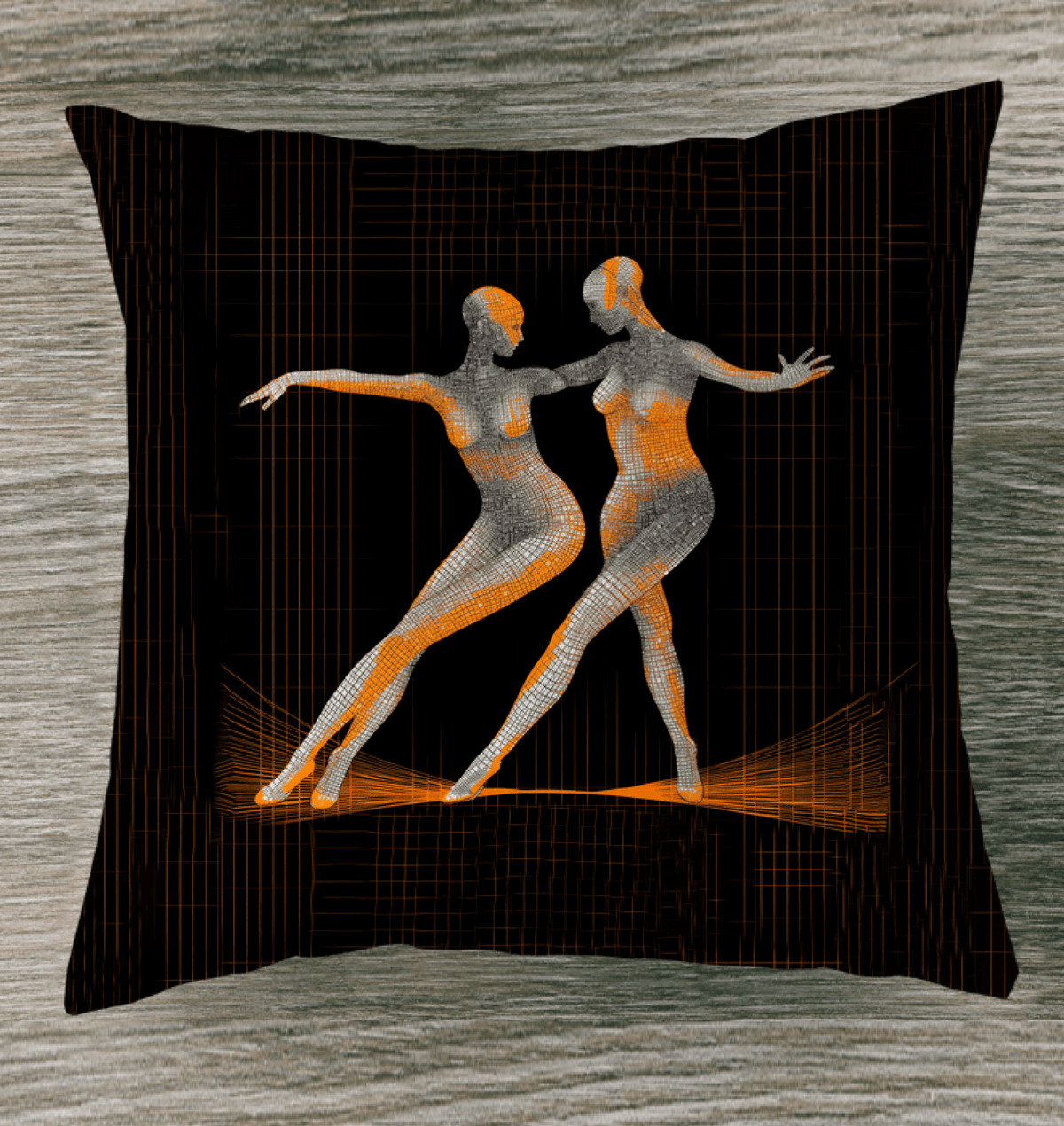 Elegant indoor pillow with women's dance attire design