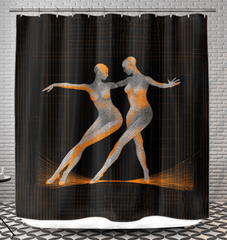 Elegant shower curtain featuring women's dance attire design for stylish bathrooms.