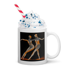 Dazzling white glossy mug for women dancers