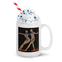 White glossy coffee mug perfect for dancers