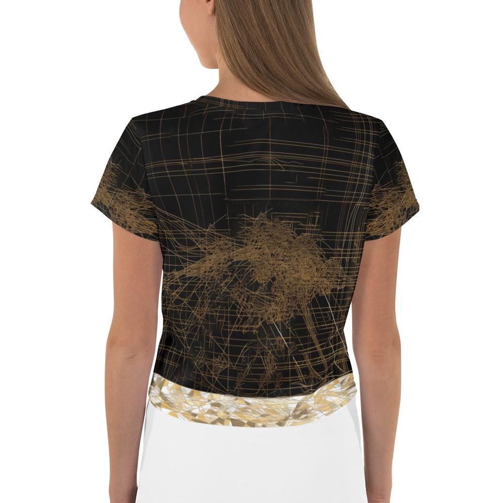 Stylish all-over print balletic attire crop top.