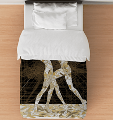 Elegant twin-size balletic attire comforter on a neatly made bed, enhancing bedroom aesthetics.