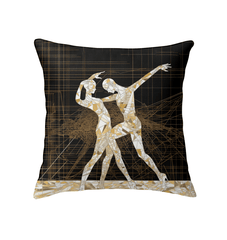 Close-up of the intricate design on Delightful Balletic Attire Indoor Pillow