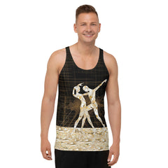 Elegant men's ballet tank top in action