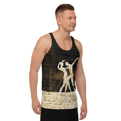 Premium quality men's balletic tank top detail