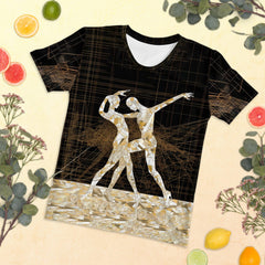 Elegant women's balletic attire T-shirt on display.