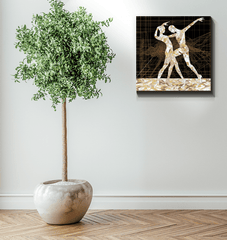 Side view of the Delightful Balletic Attire Wrapped Canvas showcasing the wrap depth.