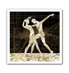 Balletic attire wrapped canvas art piece against a minimalist background for contrast.