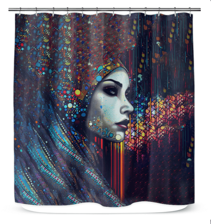 Doodle Daze III artistic shower curtain design.
