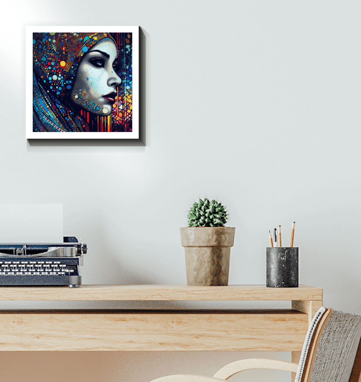 Modern Doodle Daze III artwork on wrapped canvas for office decoration.