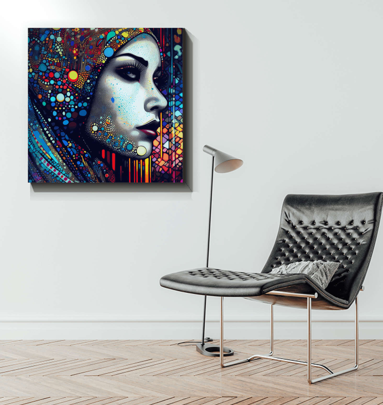 Elegant Doodle Daze III wrapped canvas for modern interior design.