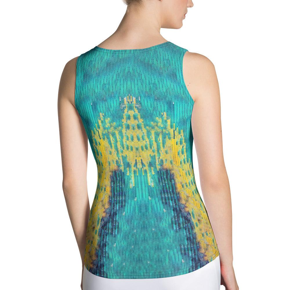 Sublimation Cut Sew Tank Top Back View.