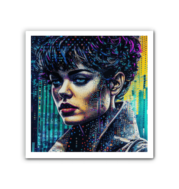 Vibrant colors of Doodle Daze Wrapped Canvas art in natural light.