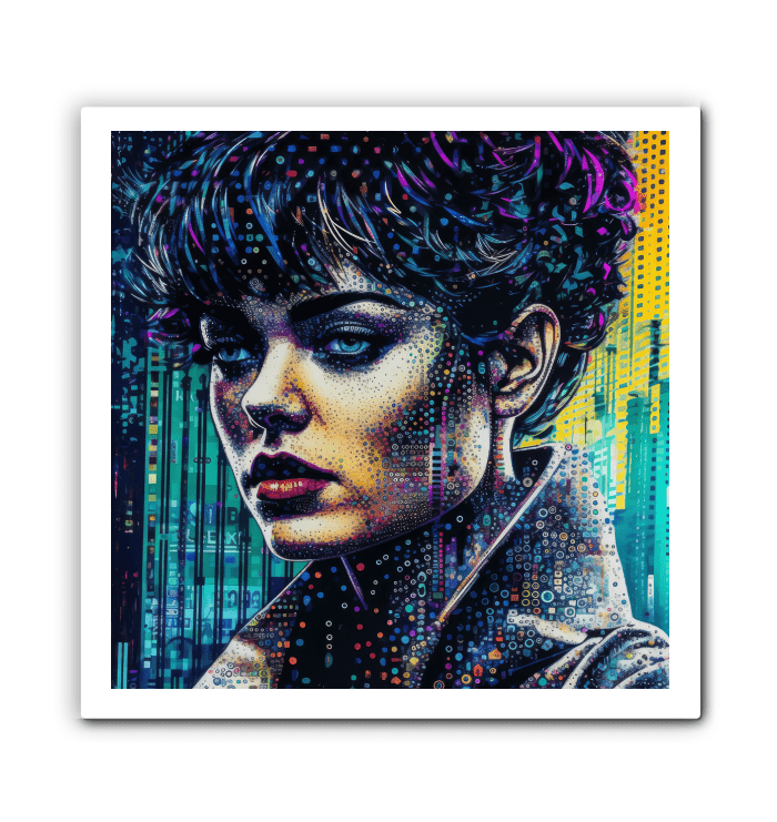 Hand-painted Doodle Daze Wrapped Canvas with splashes of bright hues.