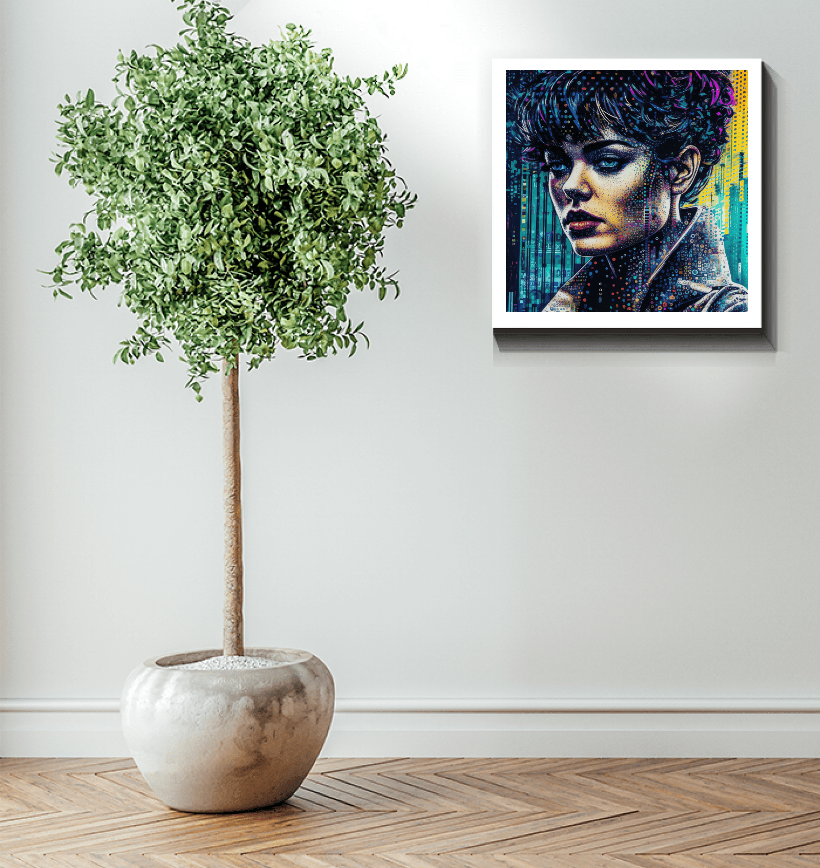 Artistic angle of Doodle Daze Wrapped Canvas showcasing texture.