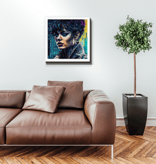 Doodle Daze Wrapped Canvas as a centerpiece in a gallery wall.