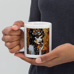 Doodle Domain white glossy coffee mug with unique artwork.