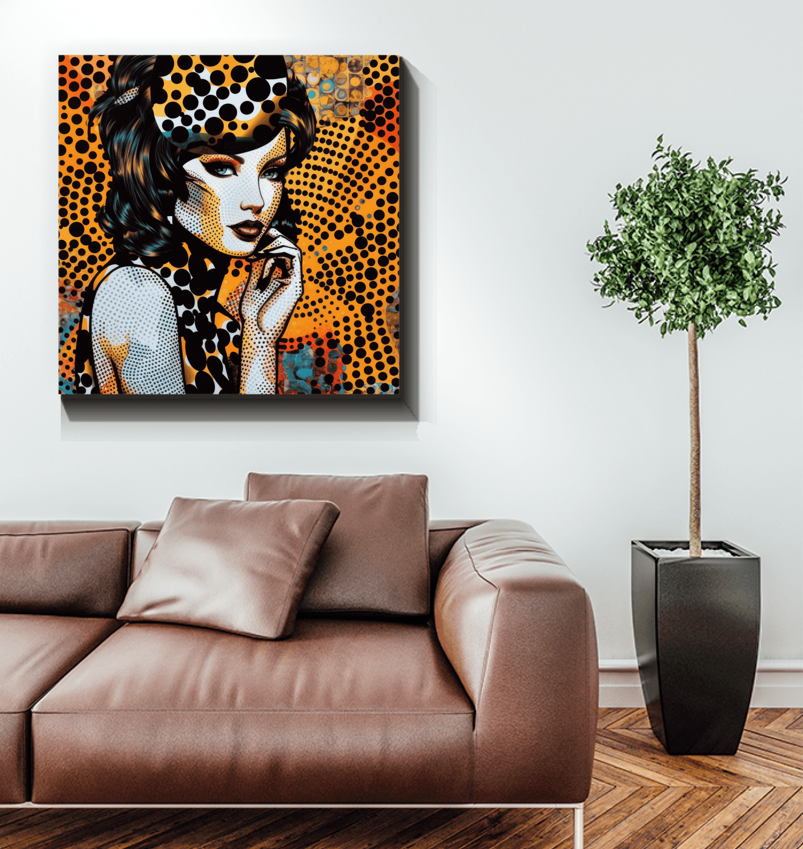 Versatile doodle art piece on canvas, suitable for any room.