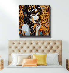 Eye-catching doodle canvas wrap, a statement piece for art lovers.