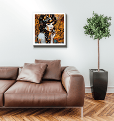 Playful doodle art canvas, brightening up your home office.
