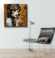 Contemporary doodle canvas art, adding flair to minimalist decor.