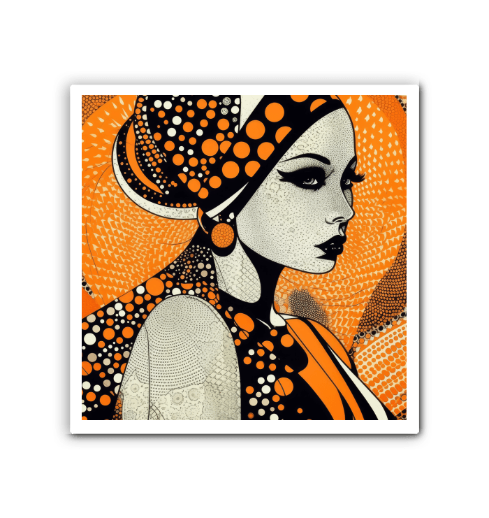 Colorful doodle artwork on wrapped canvas for living room decor