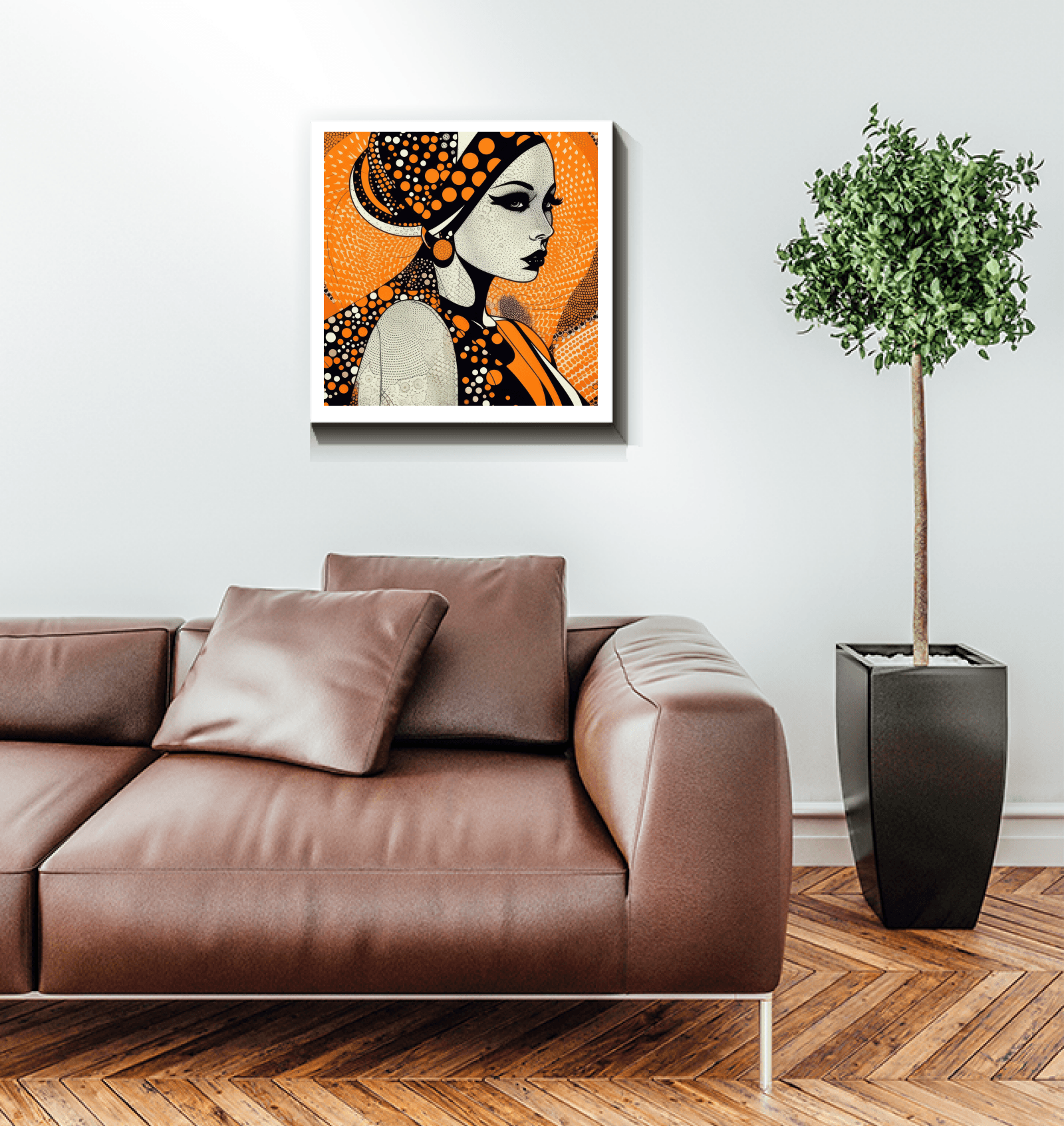 Artistic canvas wrap with doodle illustrations for bedroom