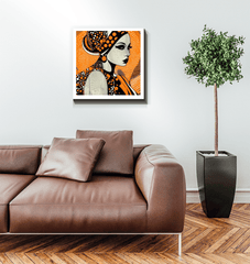 Artistic canvas wrap with doodle illustrations for bedroom