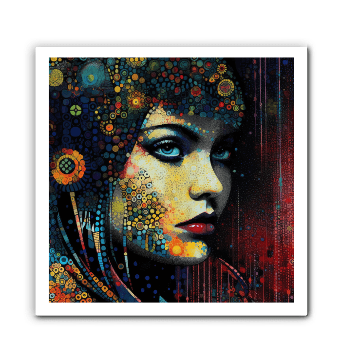 Vibrant wrapped canvas featuring Doodle Dreams design in living room.